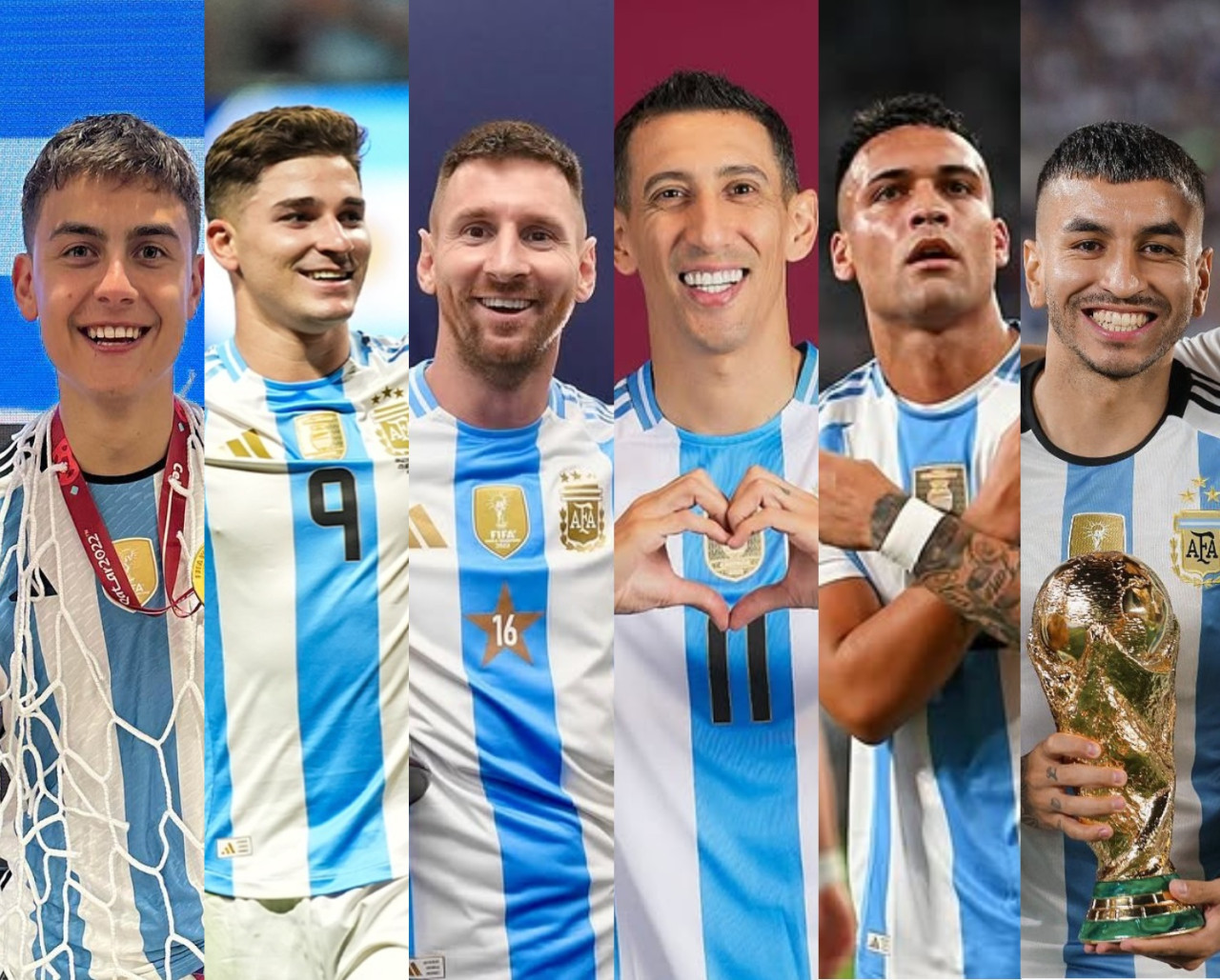 Delanteros campeones en el Mundial de Qatar 2022. Fotos: redes sociales