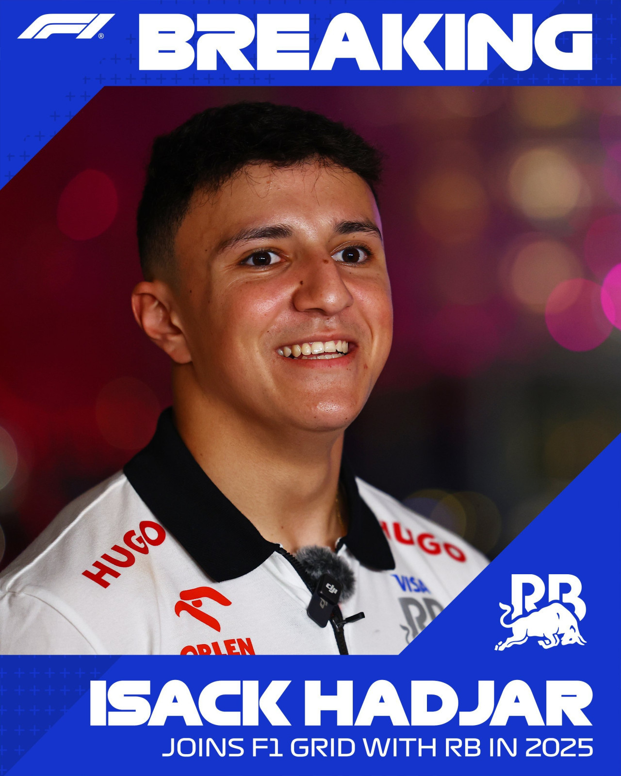 Isack Hadjar es el nuevo piloto de Racing Bulls. Foto: x F1.