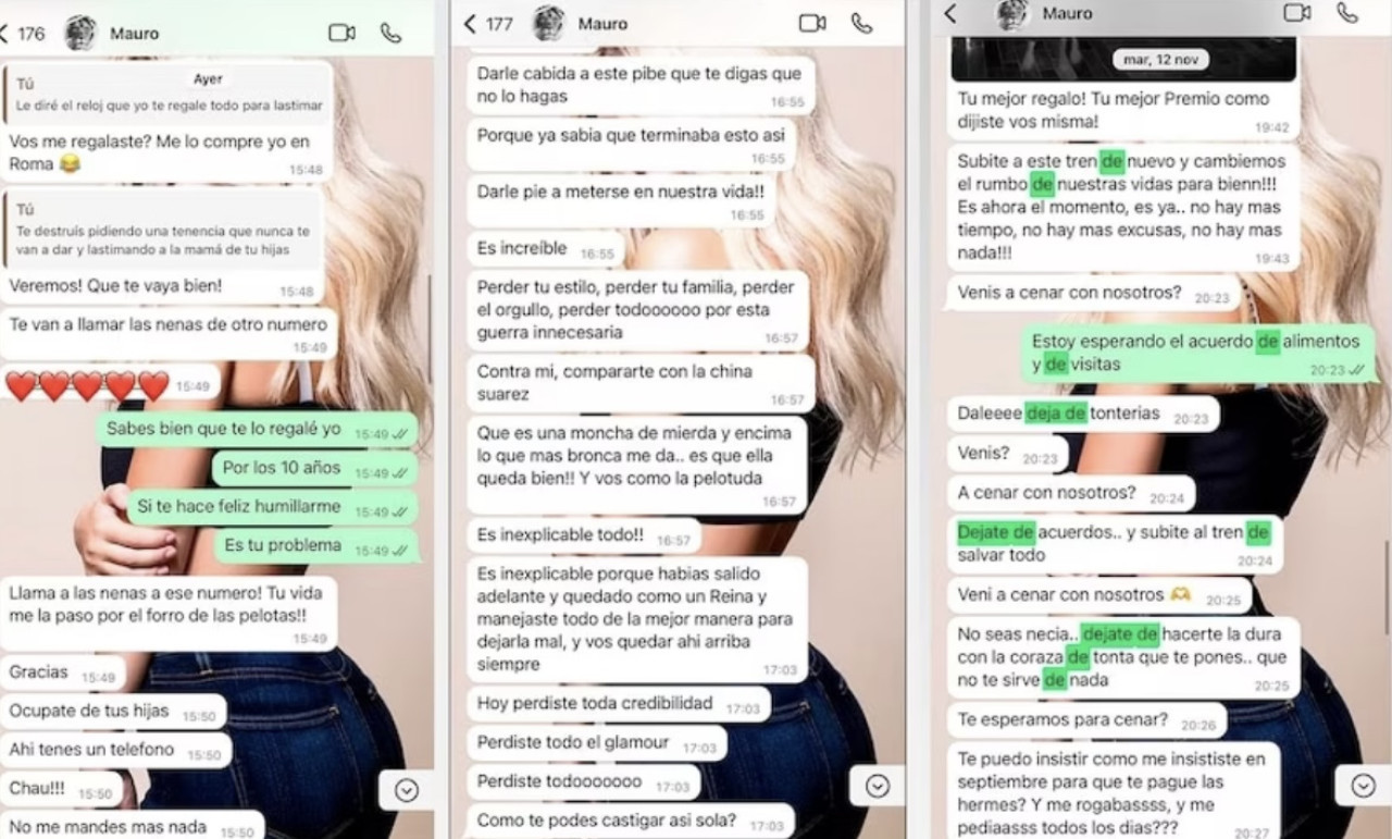 Los chats entre Wanda Nara y Mauro Icardi. Foto captura Instagram