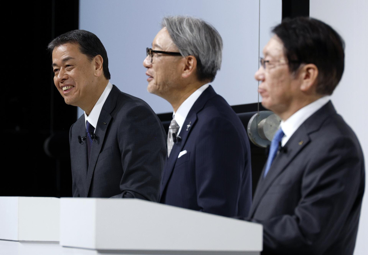 Rueda de prensa conjunta entre Nissan Motor, Honda Motor y Mitsubishi Motors. EFE