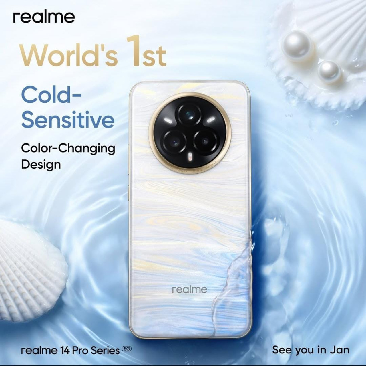 Realme 14 Pro, el primer celular que cambia de color con el frío. Foto: Instagram / realmeglobal.