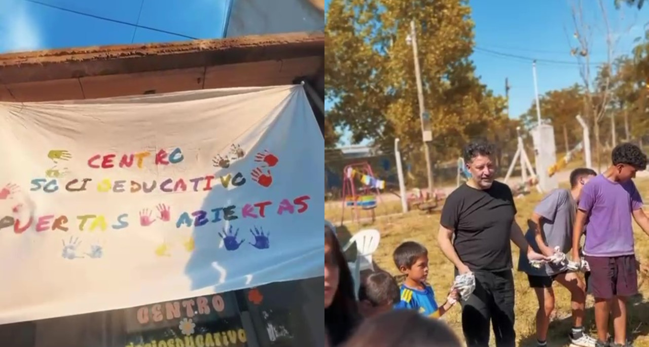 Gustavo Menéndez visitó los Centros Socioeducativos de Altos de Merlo y del barrio El Circuito.