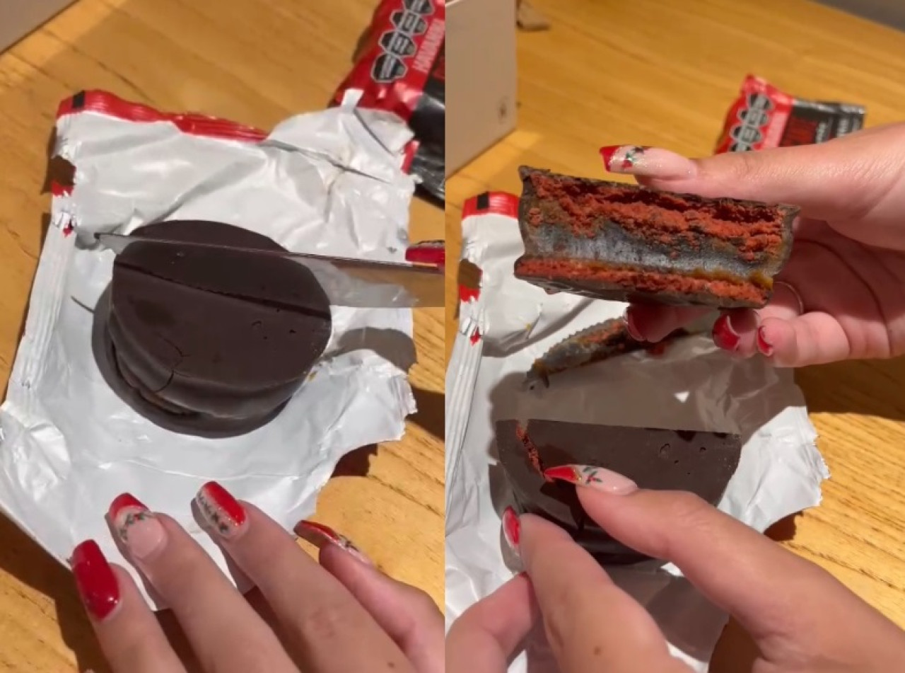 Una influencer dio su opinión sobre el nuevo alfajor de Havanna. Foto captura @angysolopara1d