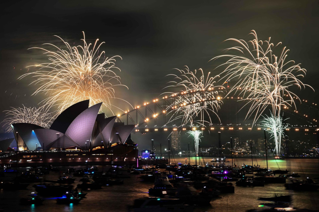 Fuegos artificiales en Sidney, Australia. Foto: EFE.