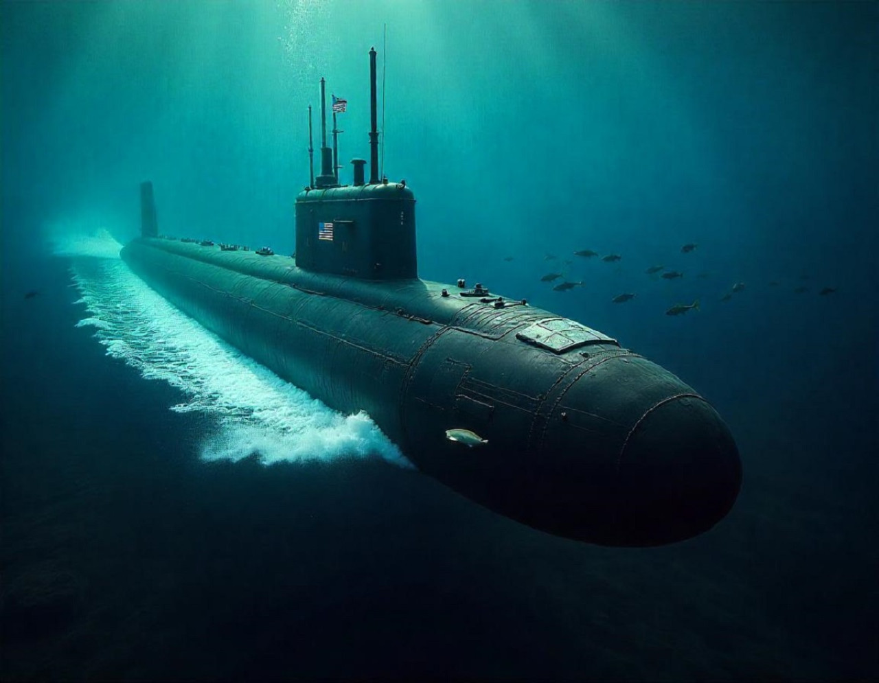 Estados Unidos desarrolla un nuevo submarino. Foto: IA Freepik