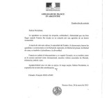 Carta de Hollande a Cristina Kirchner