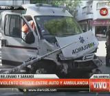 Choque entre auto y ambulancia en Balvanera (Canal 26)