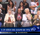 Acto en Plaza de Mayo por Golpe Militar