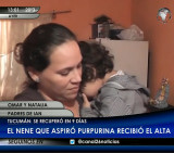Dieron de alta al nene que aspiró purpurina