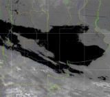 Volcán Calbuco - nube de cenizas se acerca a Capital Federal (Satélite AQUA)