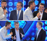 Scioli, Macri y Massa con Tinelli (NA)