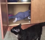 Gato encierra a niño (Youtube)