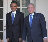 Barack Obama y George Bush