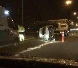 Volcó auto en Panamericana (Twitter)