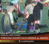 Facundo Roncaglia, agredió un árbitro y lo noqueó (Canal 26)