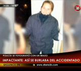 Policía con brazo de accidentado