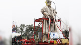 Traslado de la estatua de Colón