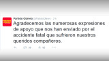 Tuit del Partido Obrero por muerte de militantes