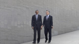 Obama y Macri en el Parque de la Memoria (DYN)