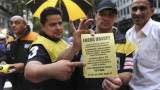 Protesta de taxistas contra Uber