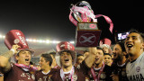 Los festejos de Lanús tras el partido