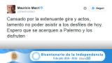 Tuit de Macri por desfile