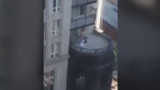 Trío sexual en balcón