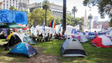 Acampe en Plaza de Mayo
