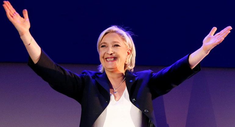 Festejo de Marine Le Pen (Reuters)