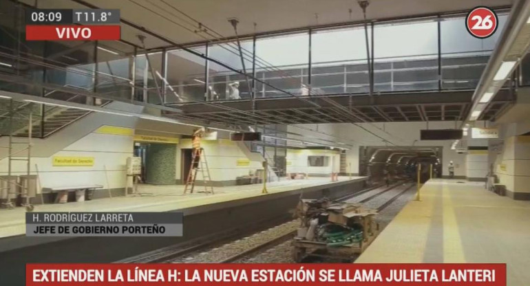 Inauguración de estación de línea H Julieta Lanteri (Canal 26)
