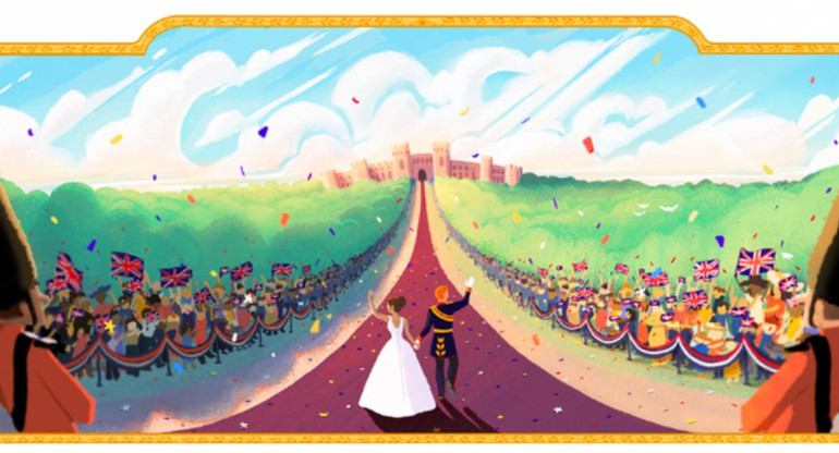 Doodle de Google de la Boda Real entre el príncipe Harry y Meghan Markle