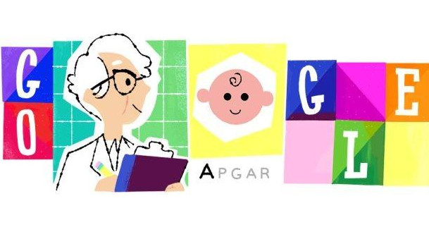 El Doodle de  Google homenajea a la doctora Virginia Apgar .