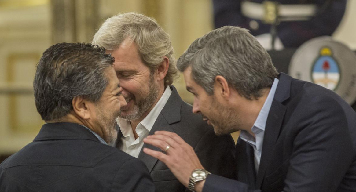 Rogelio Frigerio, Marcos Peña y Gerardo Martínez (NA)