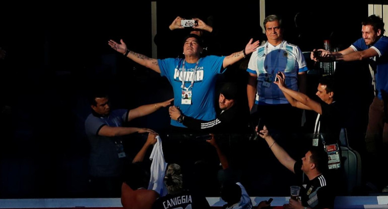 Diego Maradona en Mundial Rusia 2018 (Reuters)