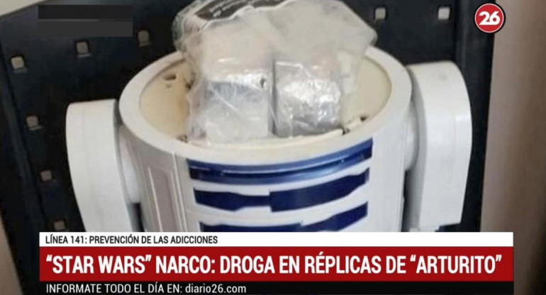 Star Wars narco: secuestran drogas en "R2D2"