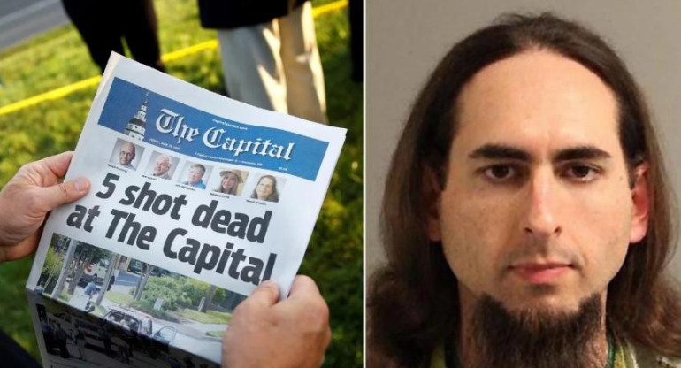 Portada de Capital Gazette y Jarrod Ramos, autor del ataque en EE.UU.