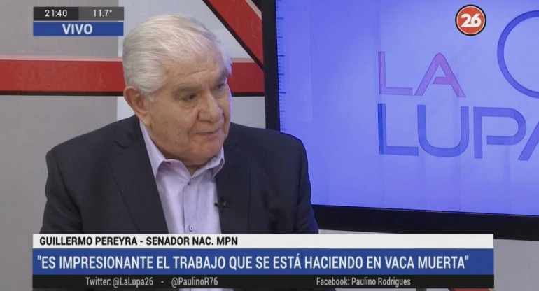 Guillermo Pereyra, senador del MPN en La Lupa con Paulino Rodrígues, Canal 26