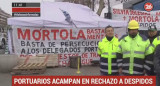 Reclamo de portuarios por despidos (Canal 26)