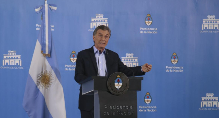 Mauricio Macri en conferencia de Prensa en la Quinta de Olivos - NA -