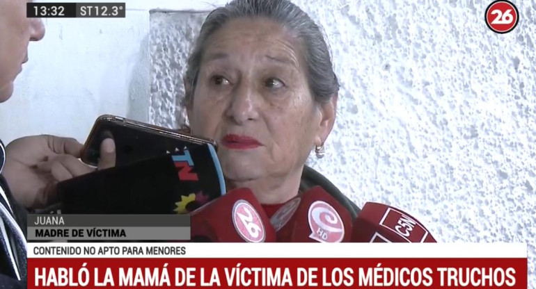 Madre de víctima de médicos truchos en Cañuelas
