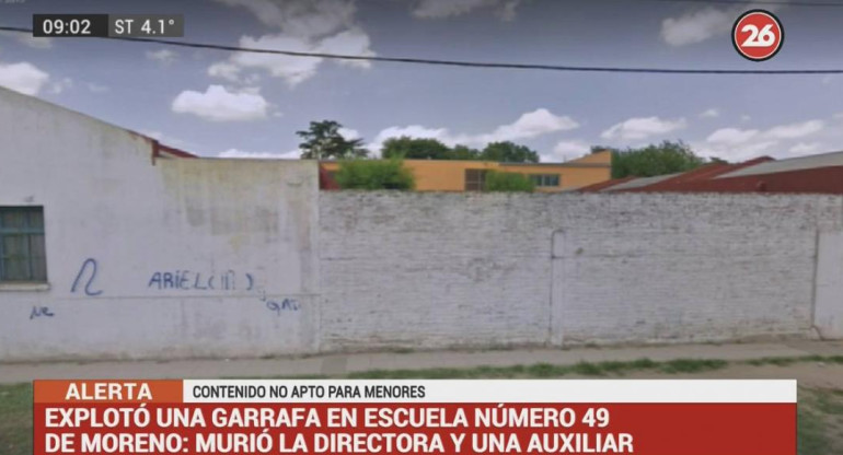 Explosión de escuela en Moreno (Canal 26)