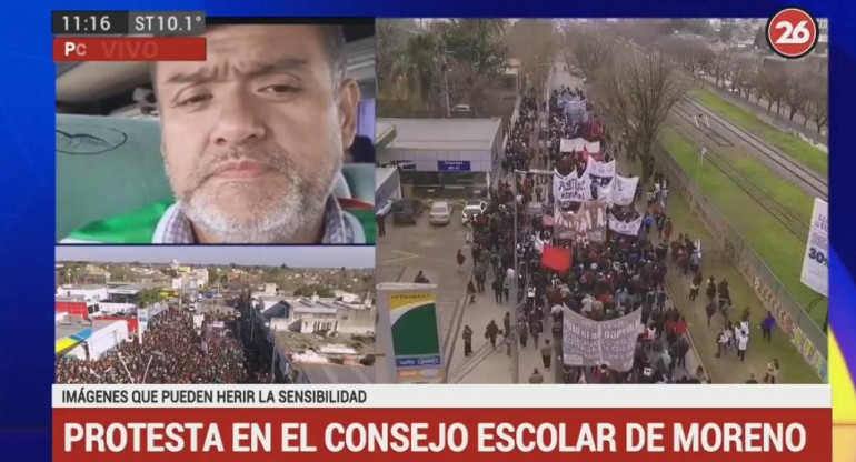 Explosion en escuela de Moreno: protesta en Consejo Escolar (Canal 26)