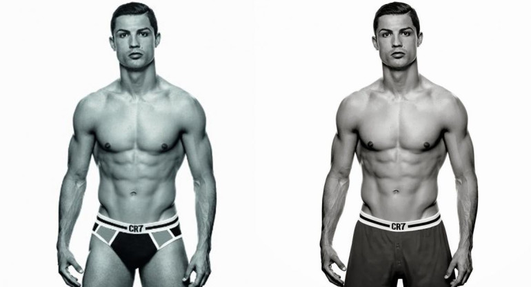 Cristiano Ronaldo en boxer y slip