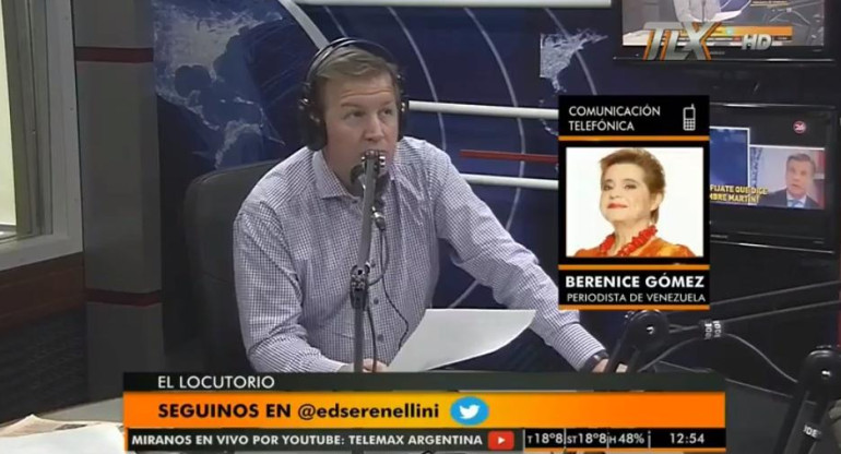 Berenice Gómez en El Locutorio de Eduardo Serenellini (Radio Latina)