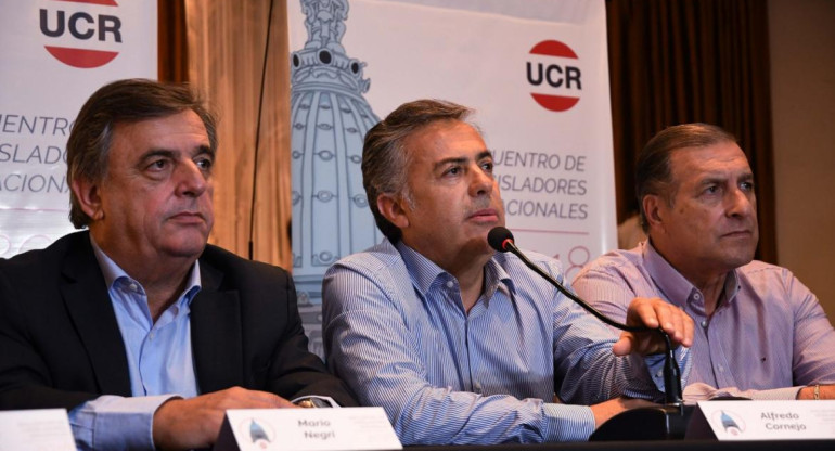 Mario Negri, Alfredo Cornejo y Ángel Rozas
