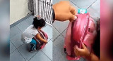 Nena se lleva a su perro al colegio, viral en redes