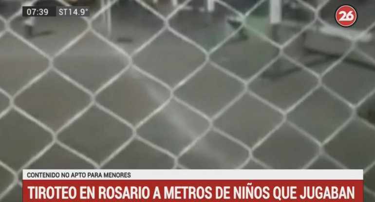 Tiroteo en una escuela de fútbol de Rosario (Canal 26)