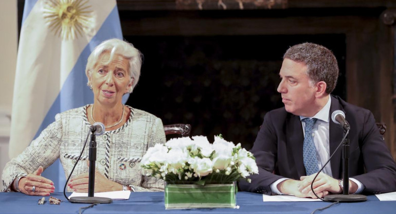 Nicolás Dujovne - Christine Lagarde Washington, FMI, Anuncio del nuevo acuerdo - NA
