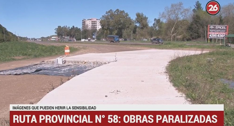 Ruta 58 - Obras paralizadas - Canal 26