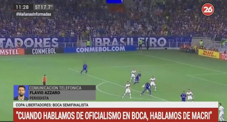 Flavio Azzaro en Mañanas Informadas sobre ayudas a Boca en Copa Libertadores (Canal 26)